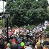 Confrontation at the stairs leading into Emancipation Park during the Charlottesville “Unite the Right” Rally.