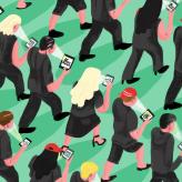 People walking on their phones